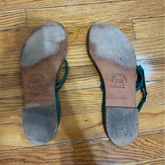 Handmade Italian Leather Sandals Size 10 - Picture 3 of 4